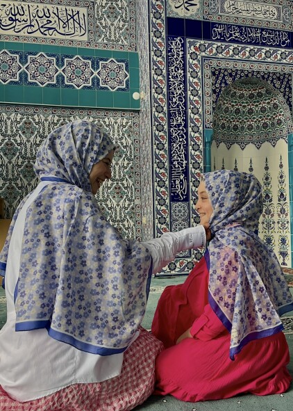 ANNE - KIZ ŞAL TAKIMI - MAVİ KIR ÇİÇEĞİ - 