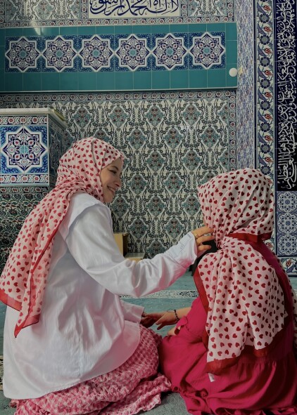 ANNE - KIZ ŞAL TAKIMI - KIRMIZI KALP - 