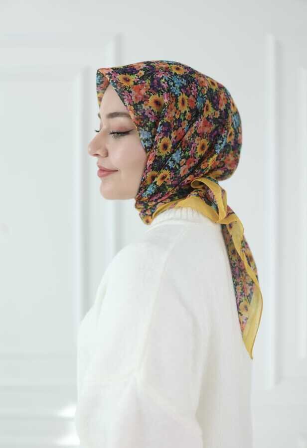 BASIC EŞARP AYÇİÇEĞİ DESEN SARI - 2