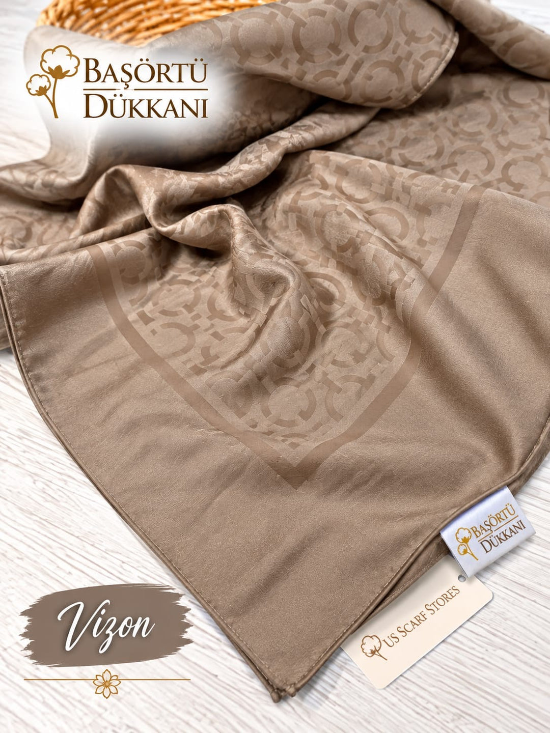 Organik Sedef Dubai Eşarp- Vizon