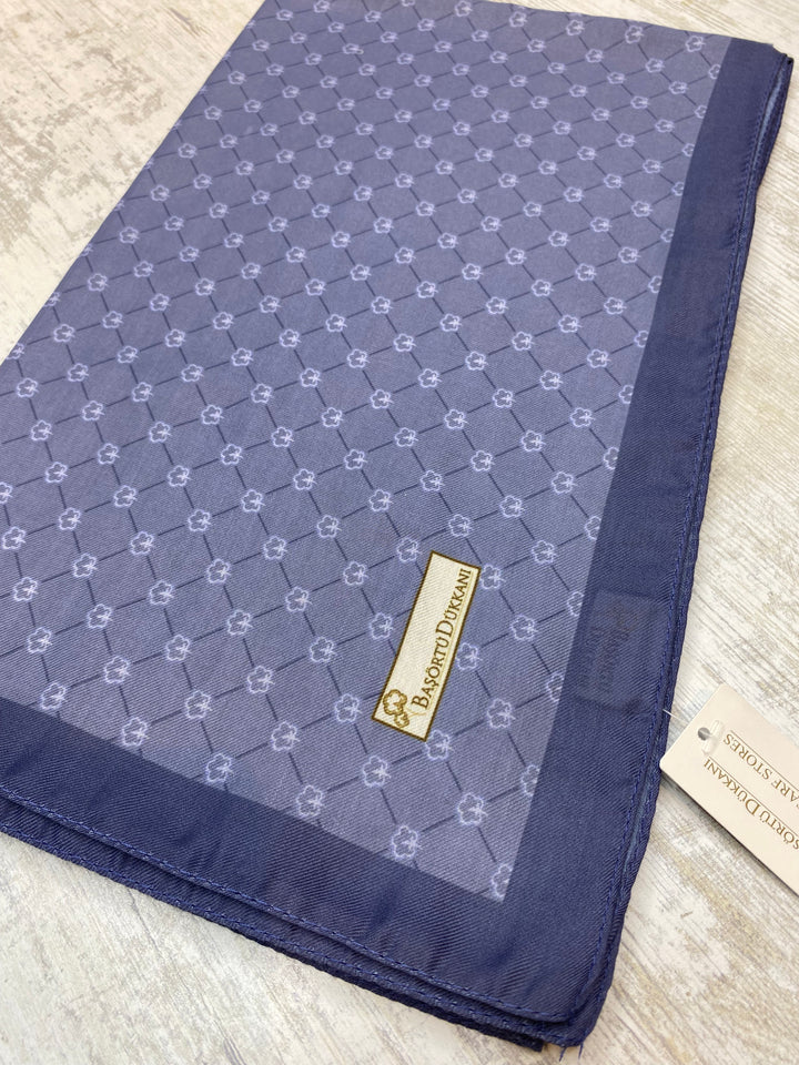 Monogram Şal - Mavi Gri