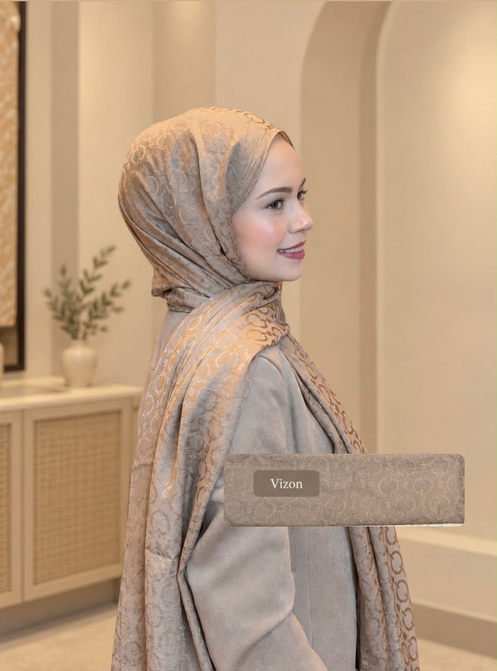 Organik Sedef Dubai Şal - Vizon