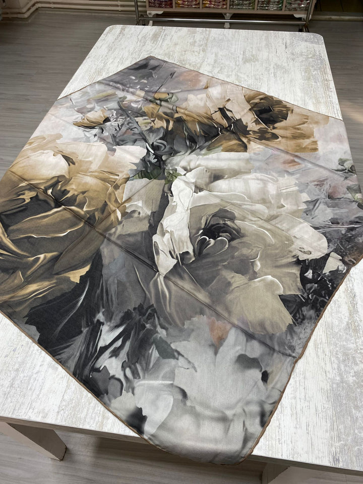 Canvas Tablo Desen Esarp - Sutlu Kahve
