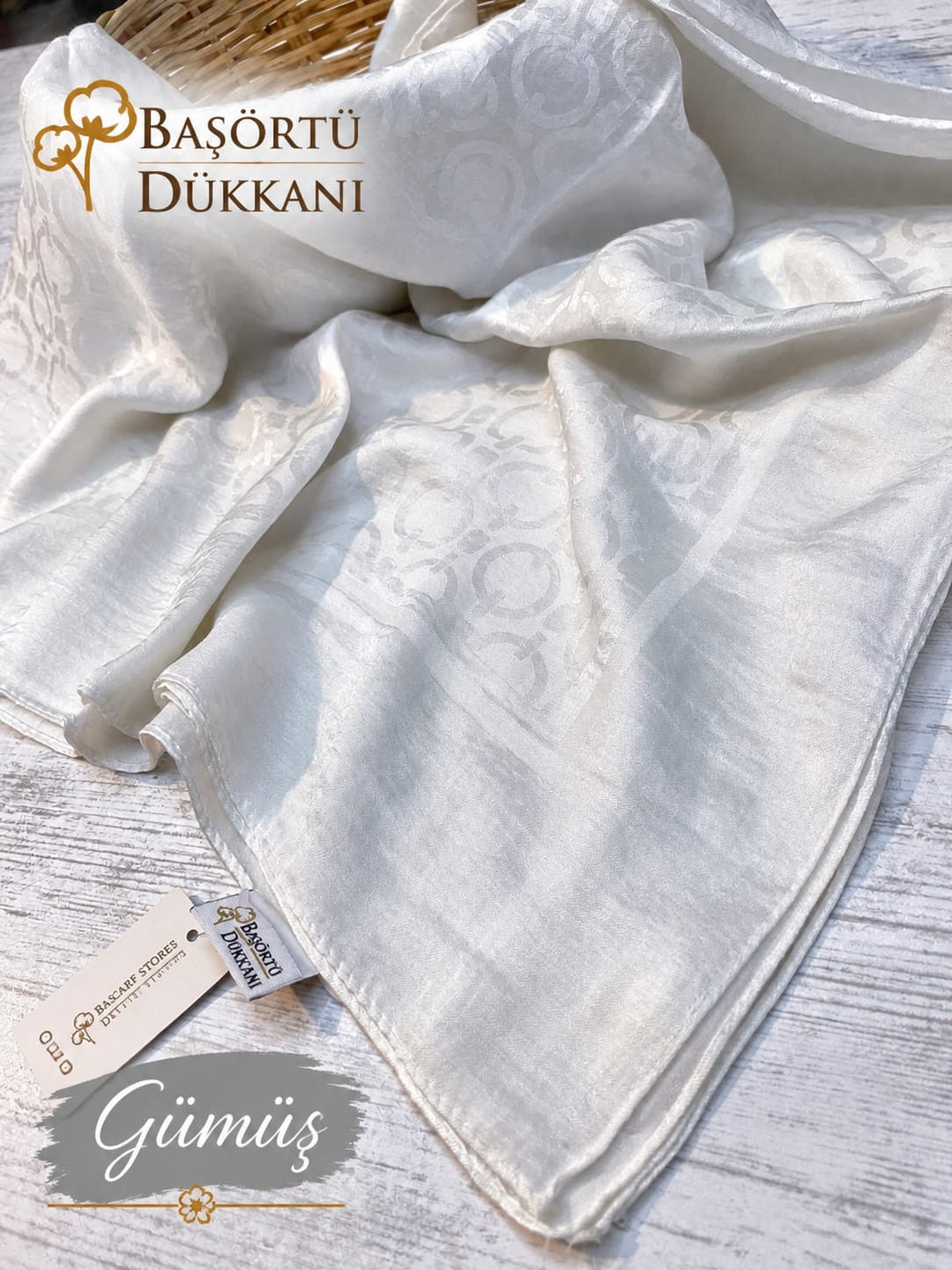 Organik Sedef Dubai Eşarp -Gümüş