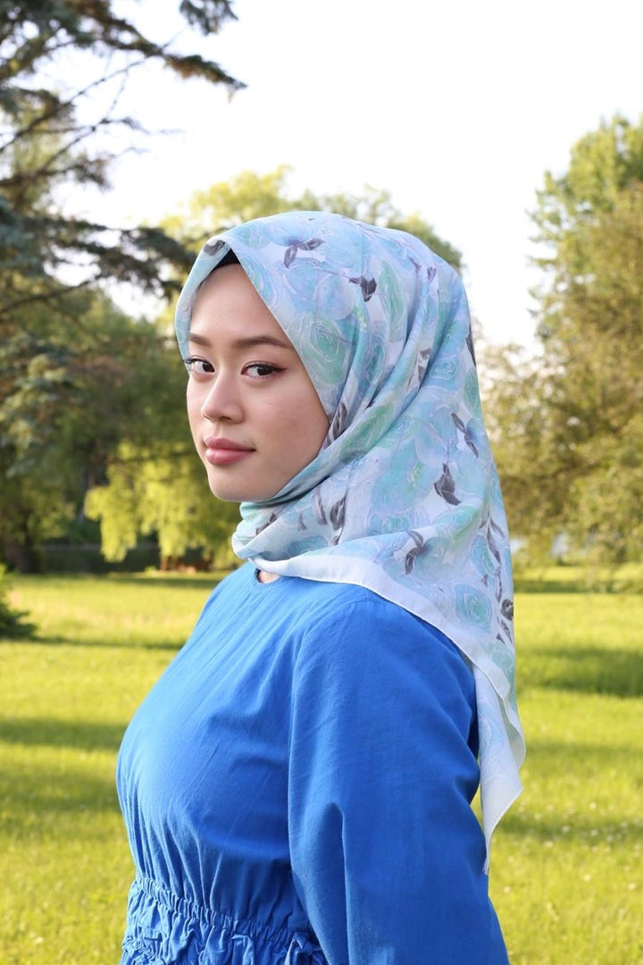 Rose Desen Eşarp - Cam Göbeği