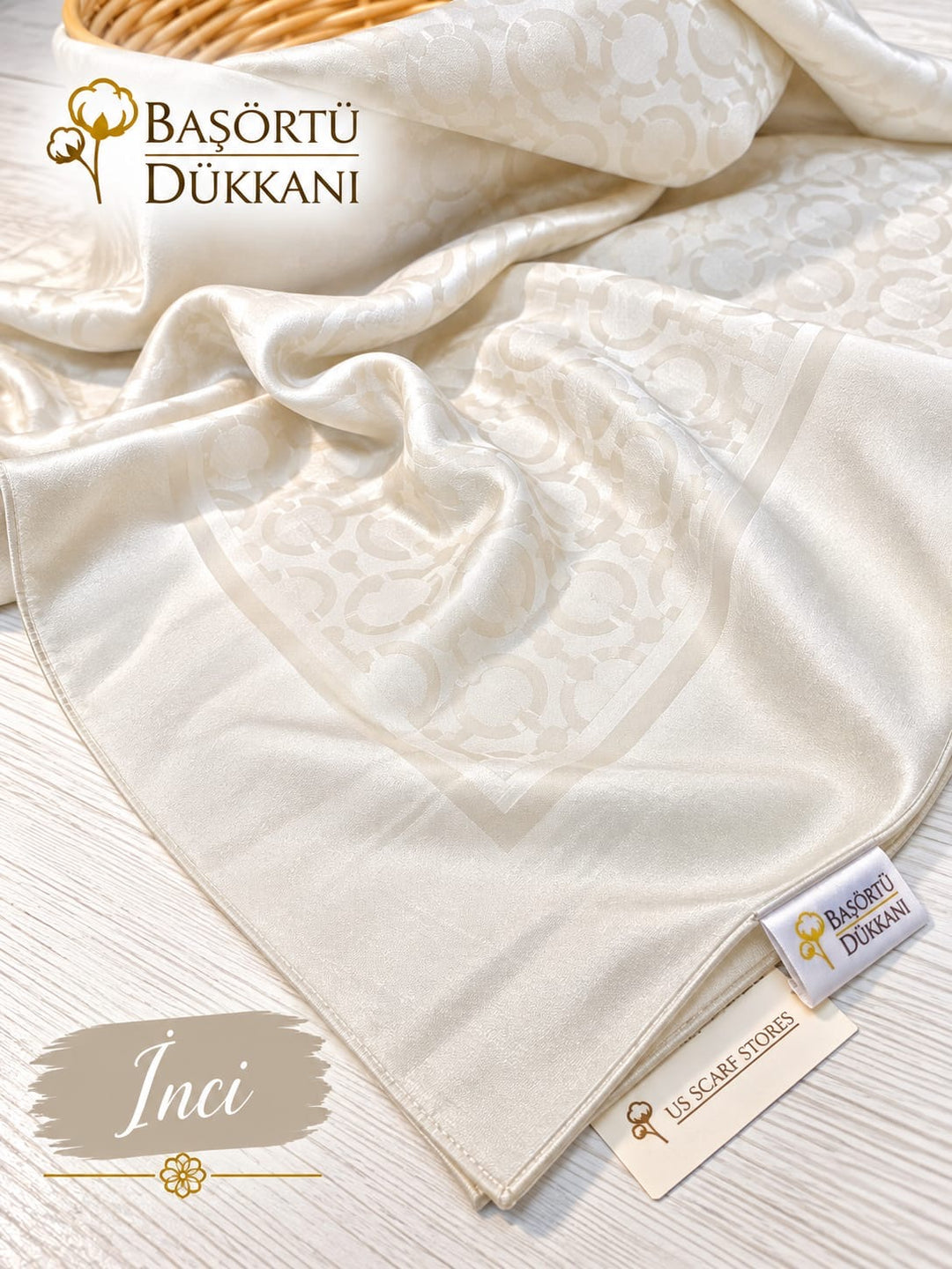 Organik Sedef Dubai Eşarp -İnci