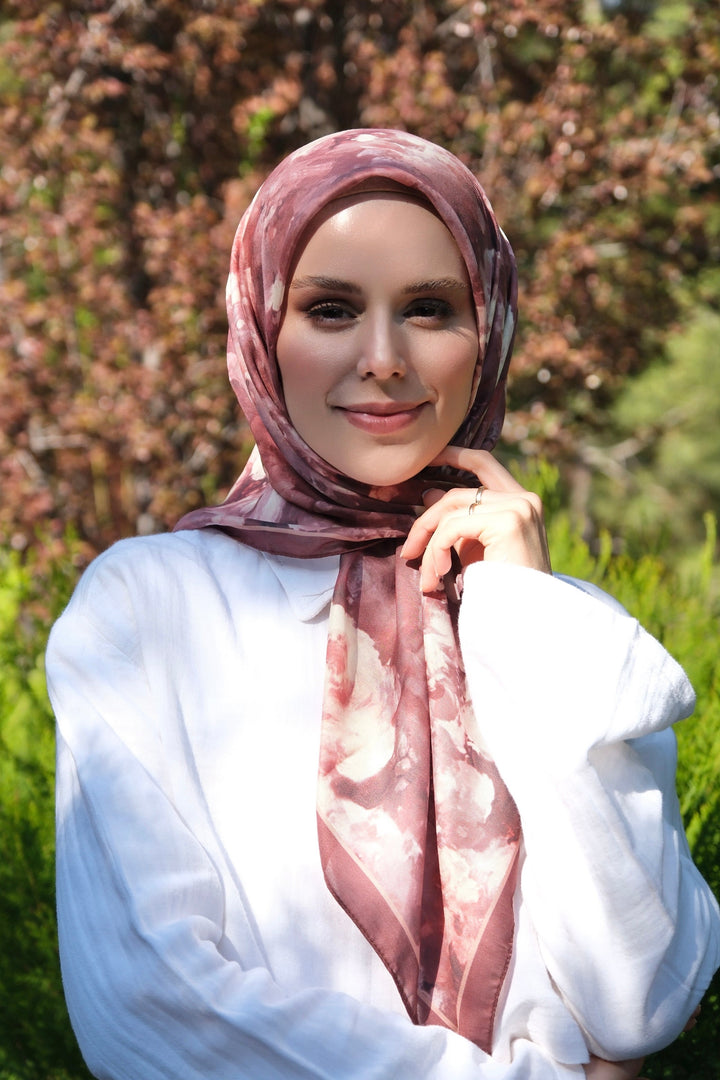 Gul Harmani Esarp - Kahve