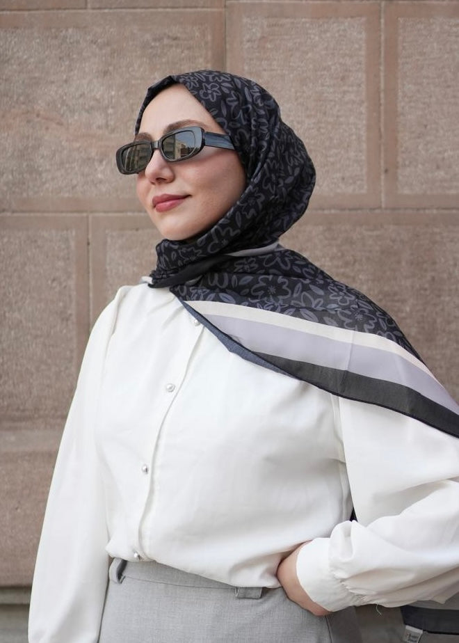 Flora Line Sal - Siyah Gri