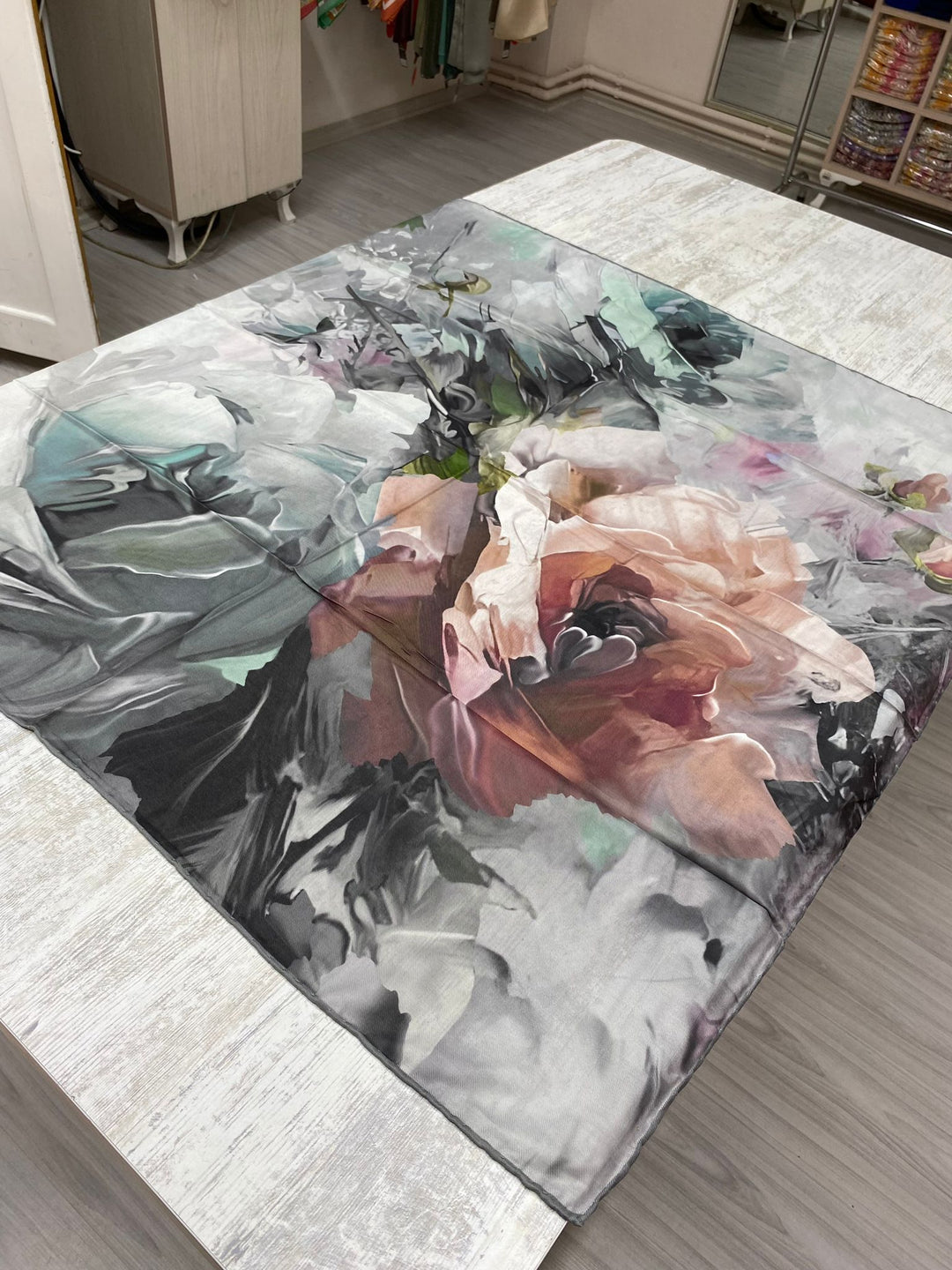 Canvas Tablo Desen Esarp - Yesil