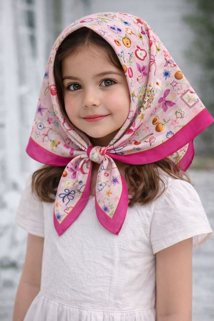 Kids Esarp - Lavantali Bahar Pembe