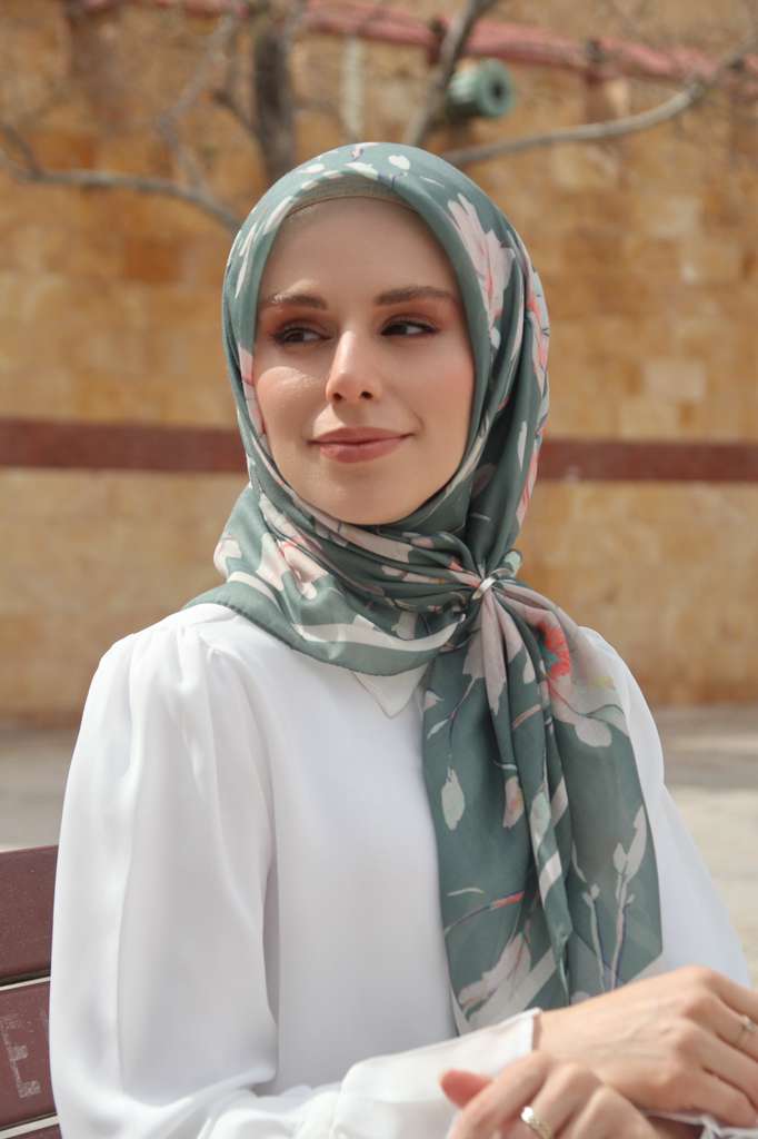 Silk Garden Esarp - Derin Haki