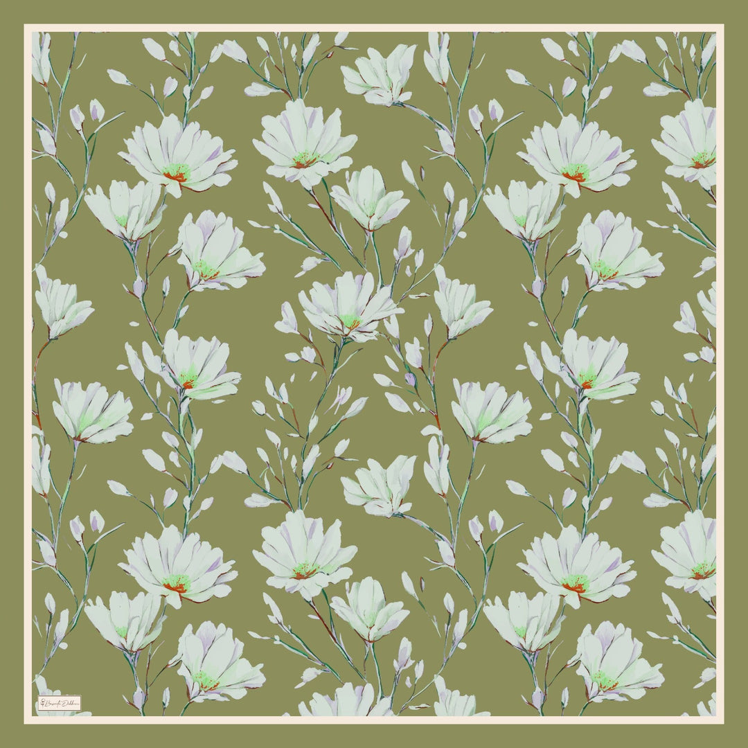 Silk Garden Esarp - Zeytin Yesili