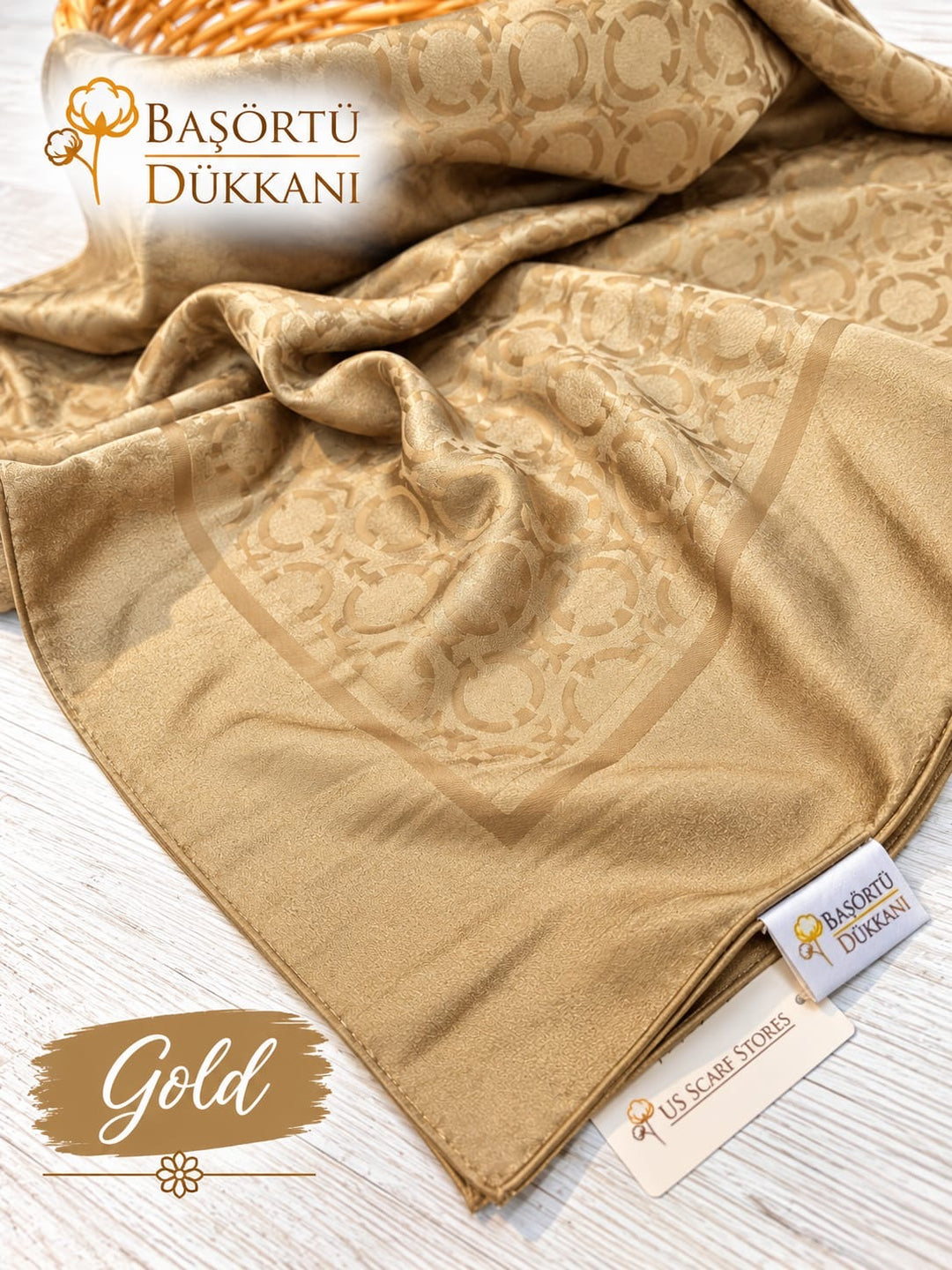 Organik Sedef Dubai Eşarp- Gold