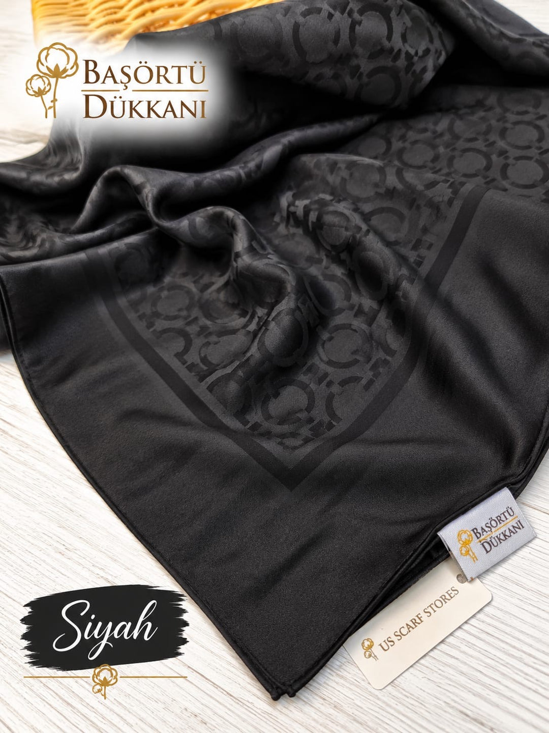 Organik Sedef Dubai Eşarp - Siyah