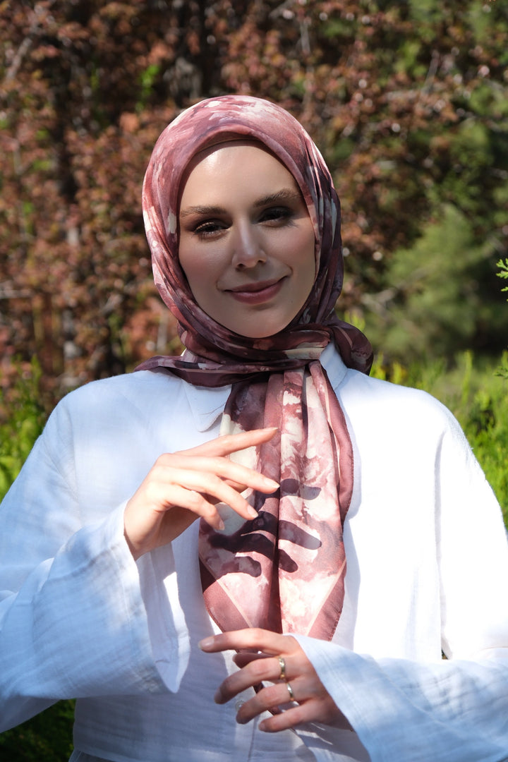 Gul Harmani Esarp - Kahve