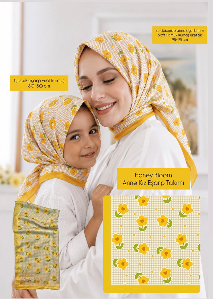 Anne Kız Eşarp Takımı- Honey Bloom