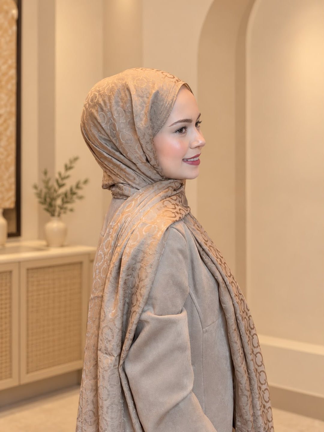 Organik Sedef Dubai Şal - Vizon