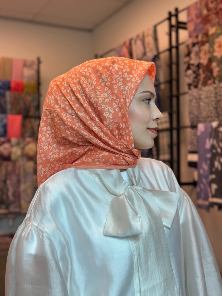 İnci Dalı Eşarp - Oranj