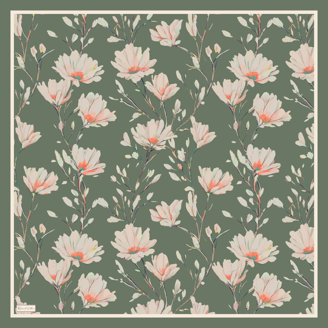Silk Garden Esarp - Derin Haki
