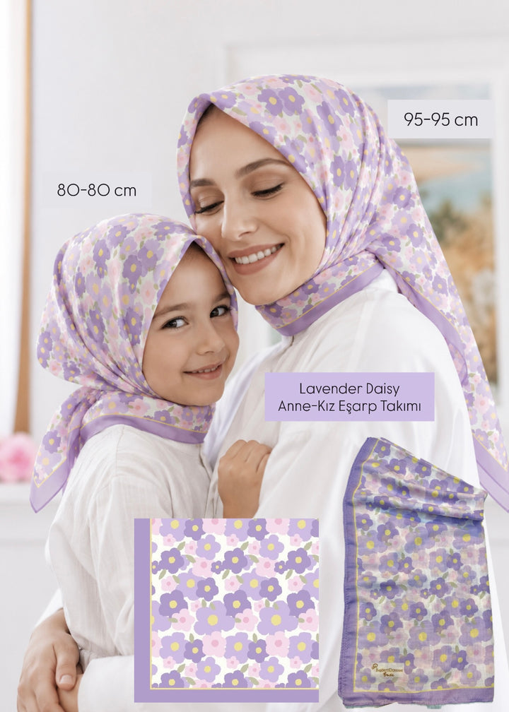 Anne Kız Eşarp Takımı - Lavender Daisy