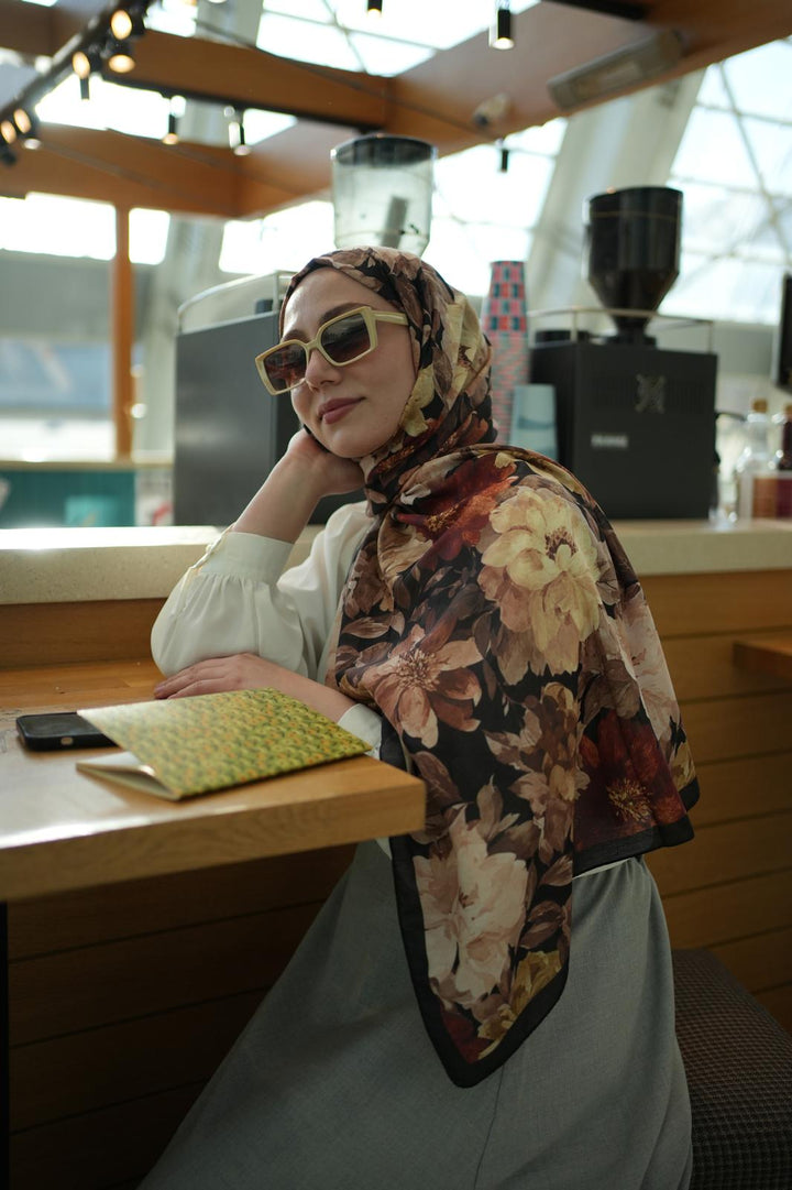 Velvet Bloom Sal - Siyah Autumn