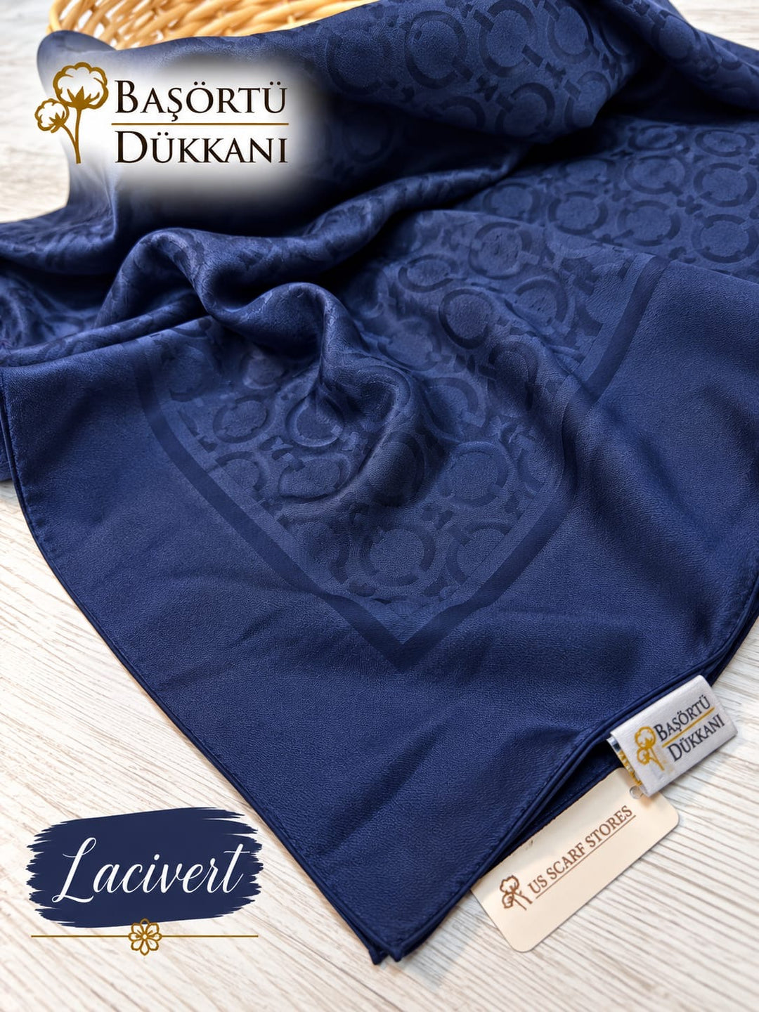 Organik Sedef Dubai Eşarp -Lacivert