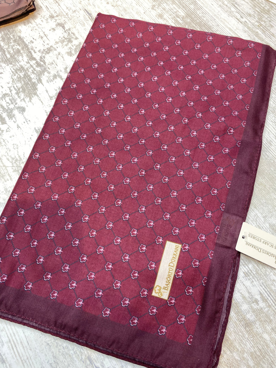 Monogram Şal - Bordo