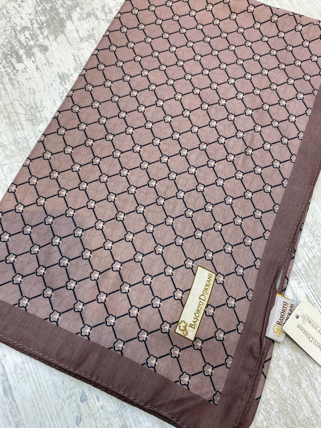 Monogram Şal - Kahvemsi Pembe