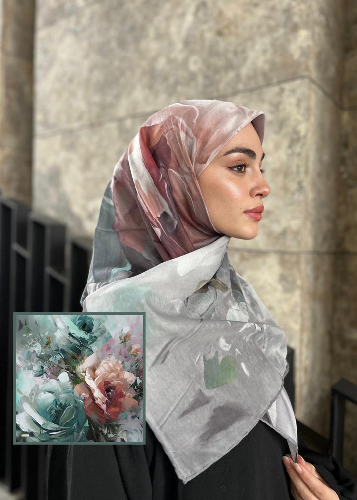 Canvas Tablo Desen Esarp - Yesil