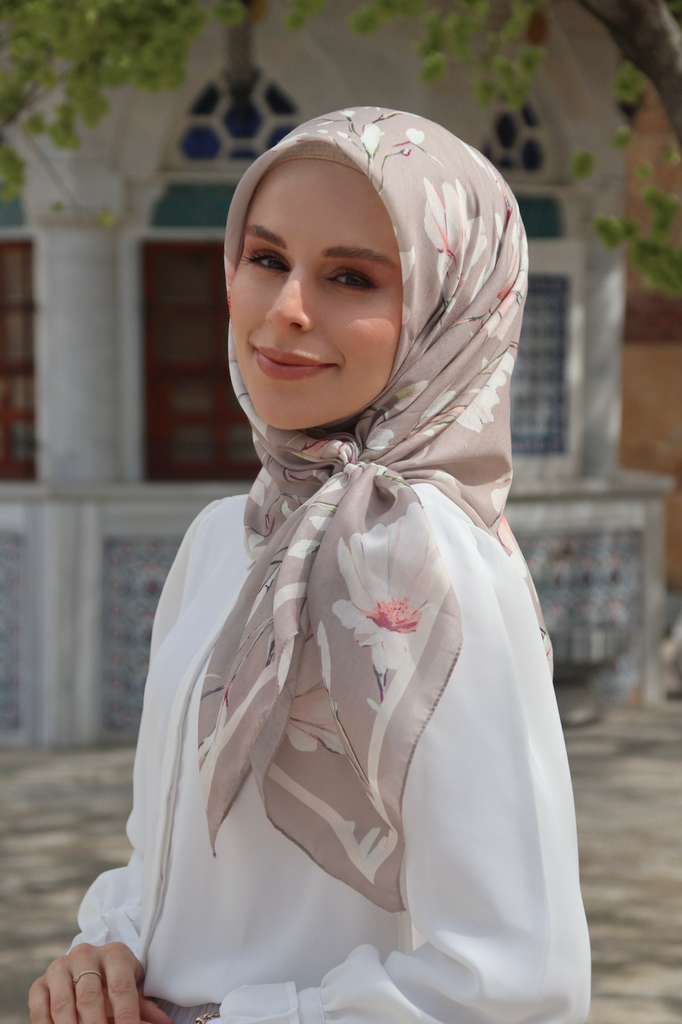 Silk Garden Esarp - Toprak Bej