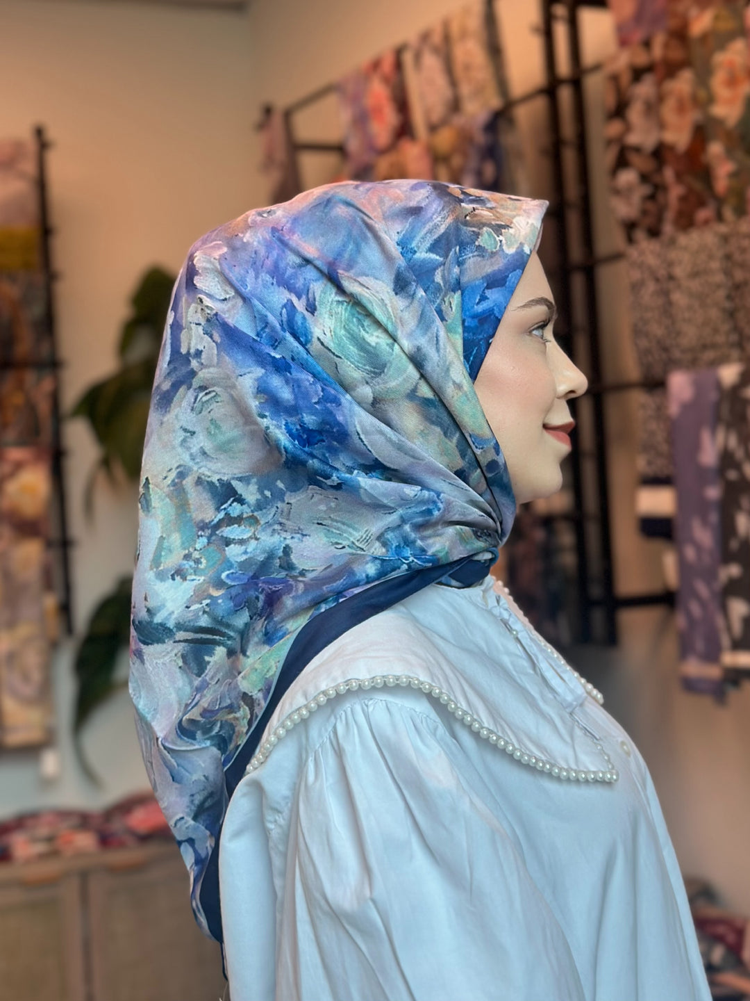 Blush Garden Eşarp - Lacivert