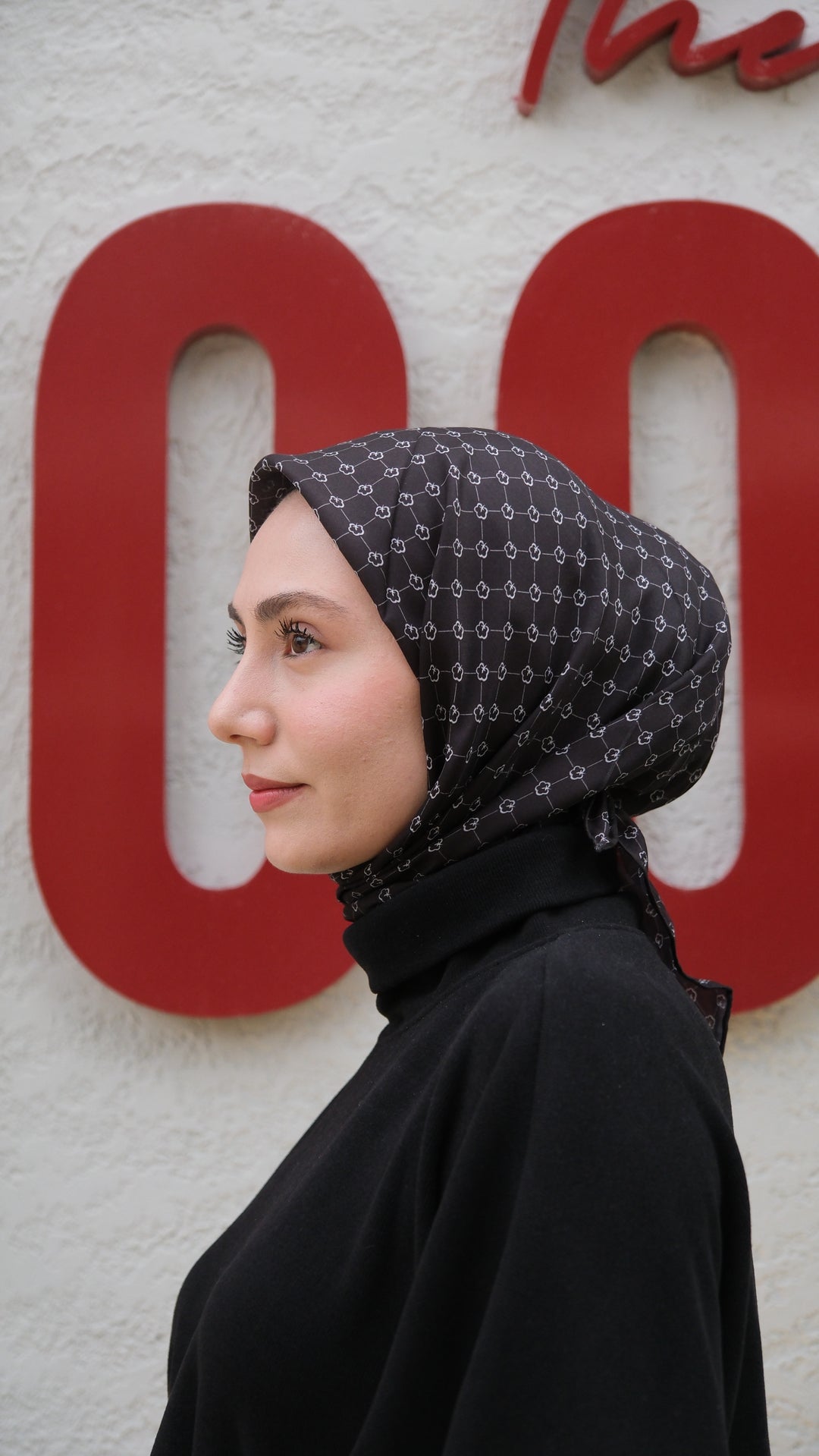 Monogram Eşarp - Siyah
