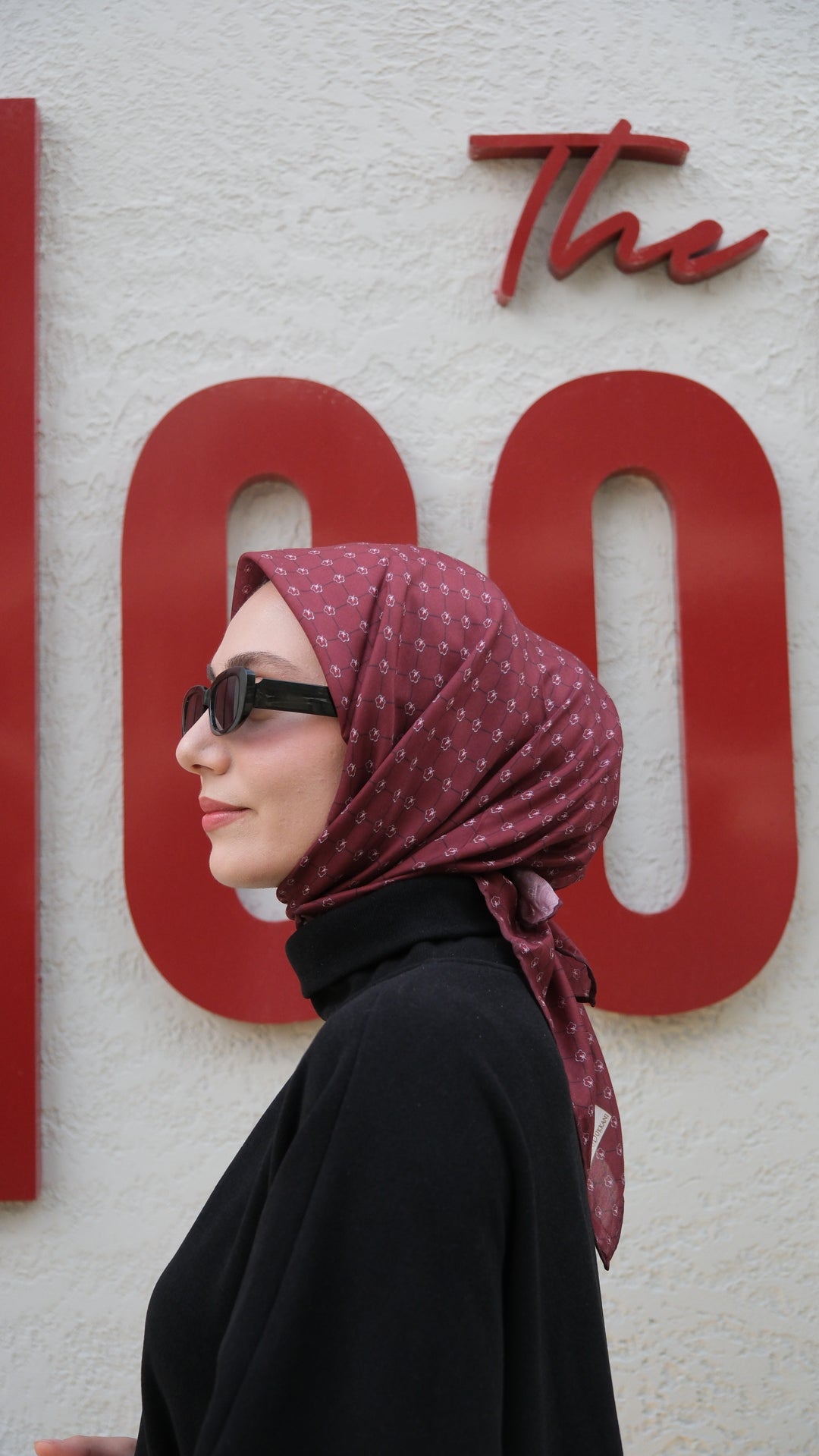 Monogram Eşarp - Bordo