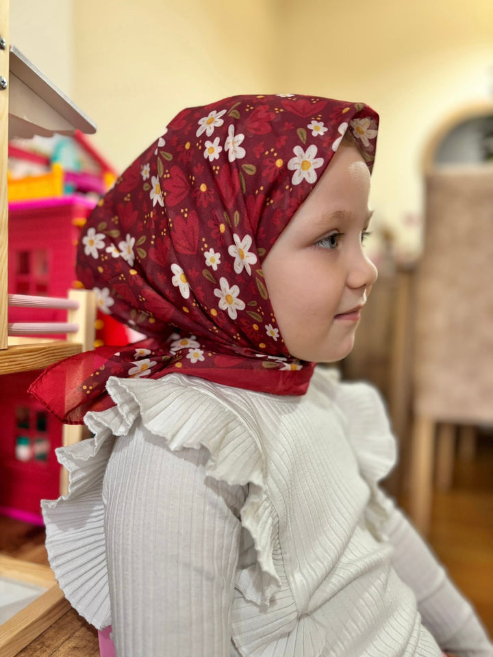 Kids Esarp - Ruya Cicegi Bordo