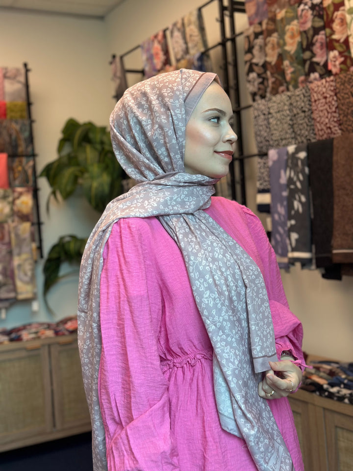 İnci Dalı Şal - Pembe Vizon