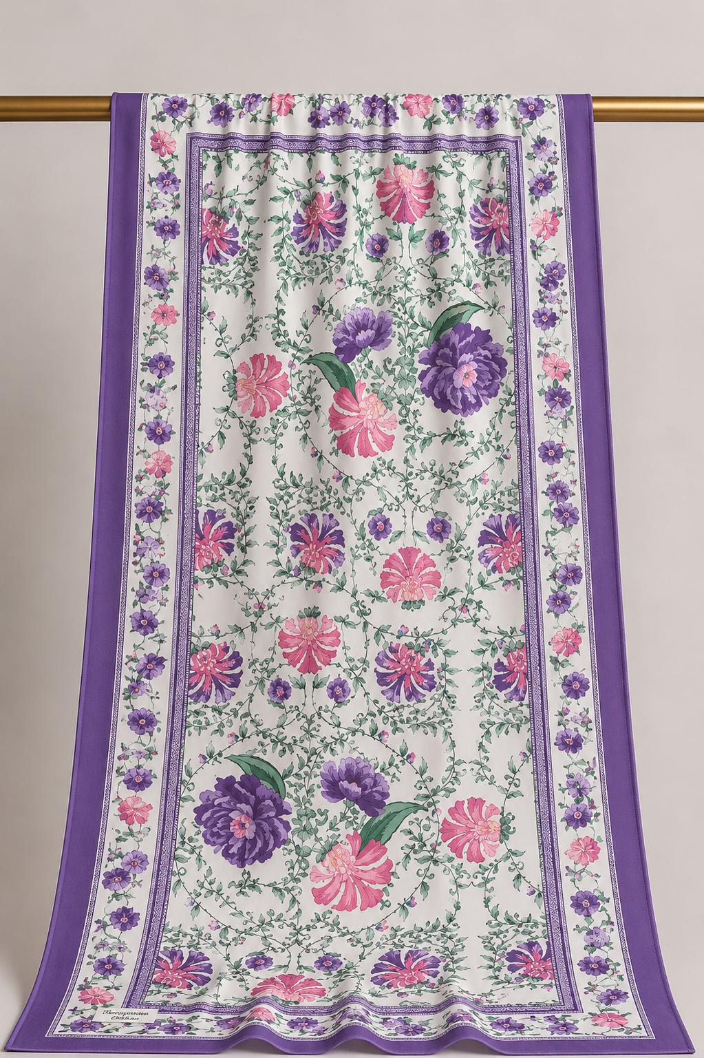 Saray Çiçeği Desen Şal - Lila