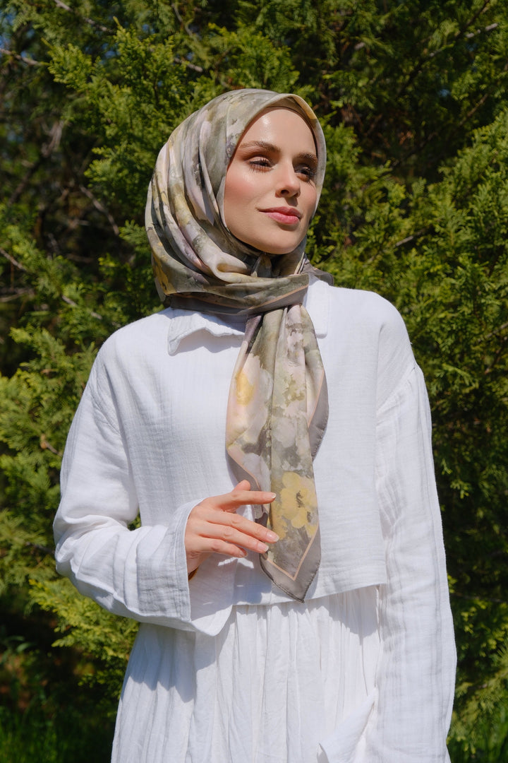Gul Harmani Esarp - Orman Yesili