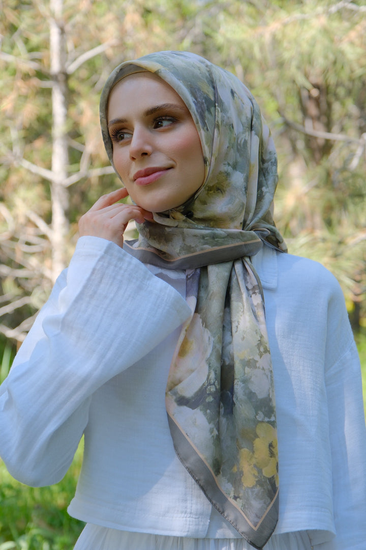 Gul Harmani Esarp - Orman Yesili