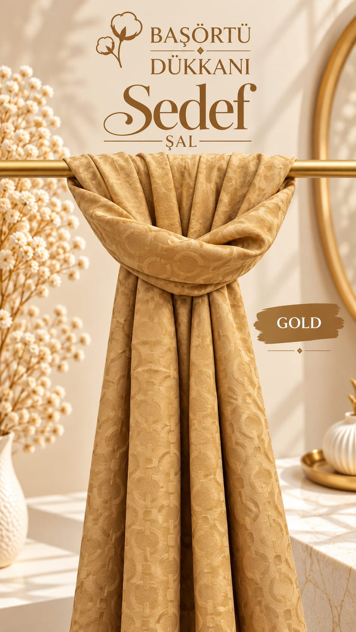 Organik Sedef Dubai Şal - Gold