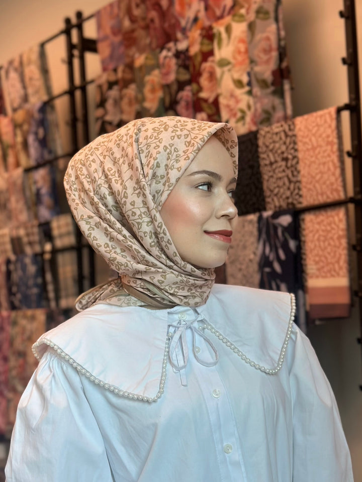 İnci Dalı Eşarp - Kese Kağıdı