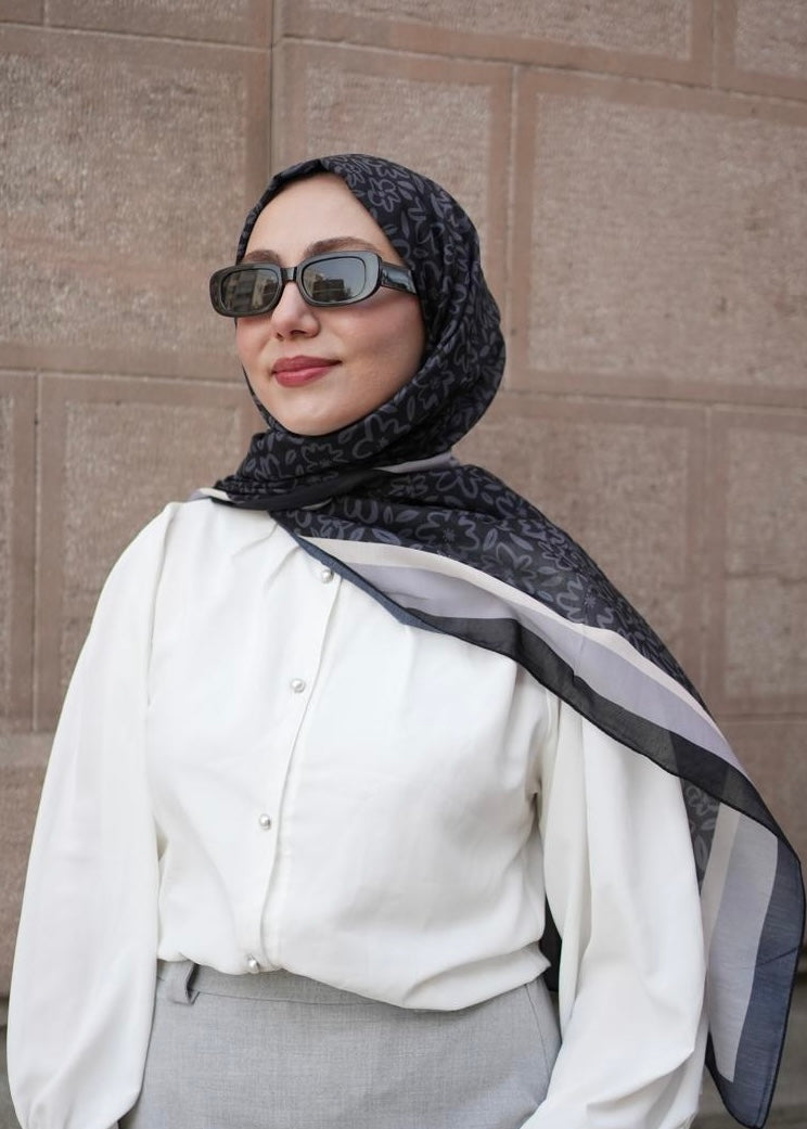 Flora Line Sal - Siyah Gri