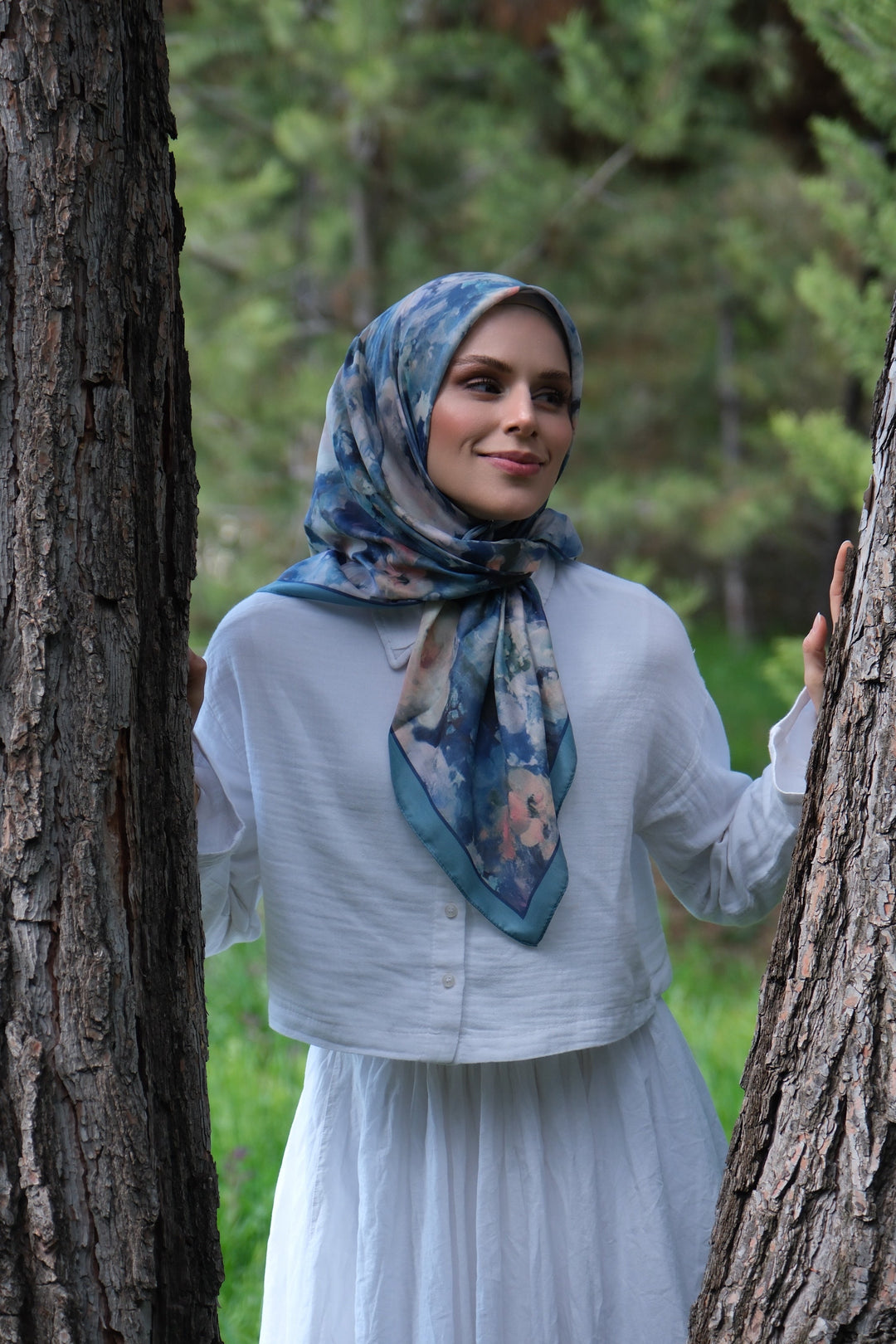 Gul Harmani Esarp - Stabilo Mavisi