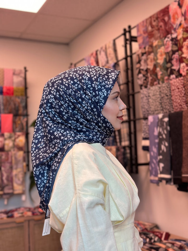 İnci Dalı Eşarp - Lacivert