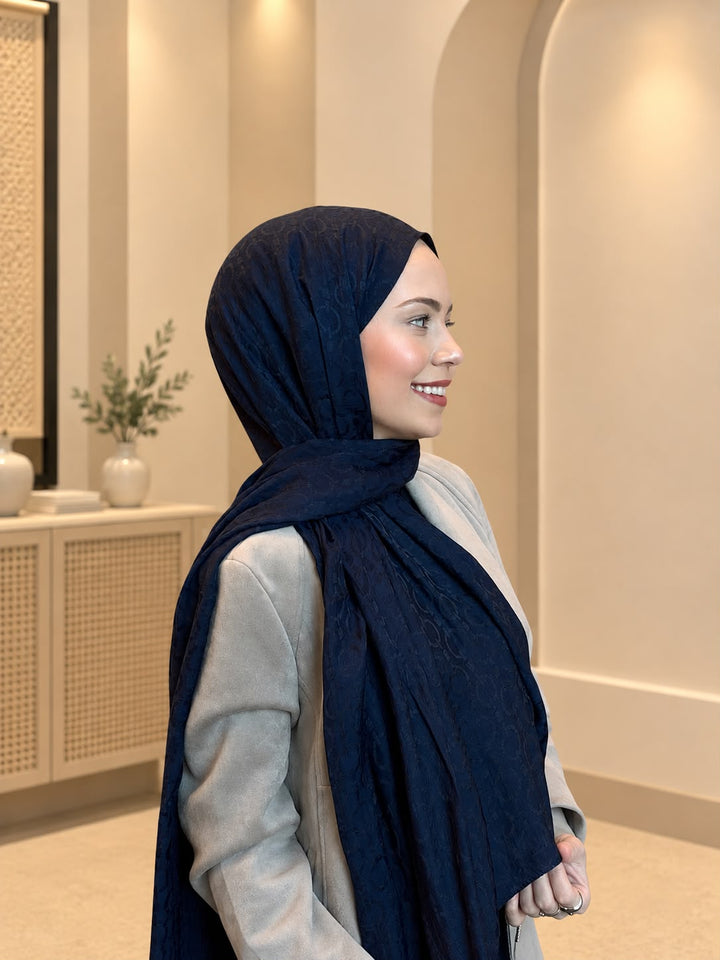 Organik Sedef Dubai Şal - Lacivert