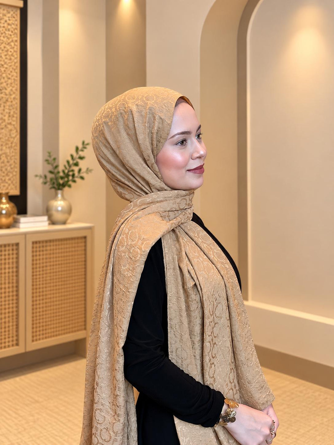 Organik Sedef Dubai Şal - Gold