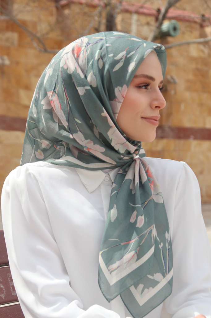 Silk Garden Esarp - Derin Haki