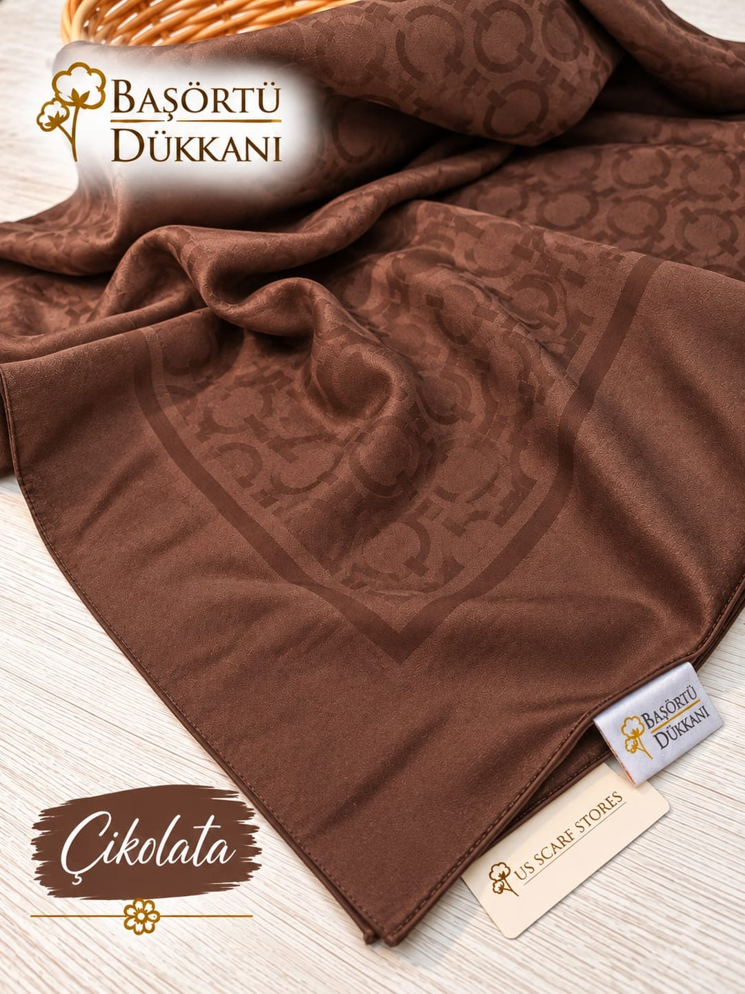 Organik Sedef Dubai Eşarp- Çikolata Kahve