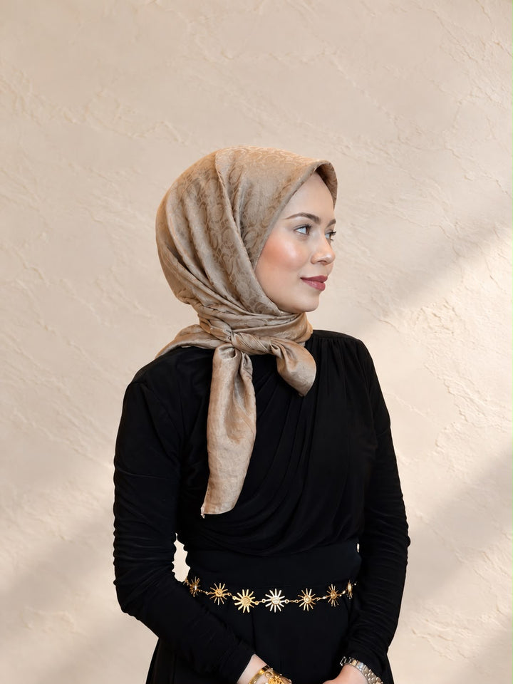 Organik Sedef Dubai Eşarp- Vizon