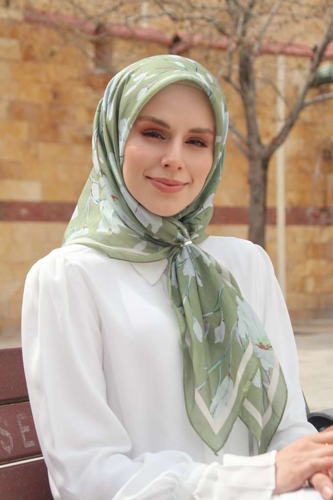 Silk Garden Esarp - Zeytin Yesili