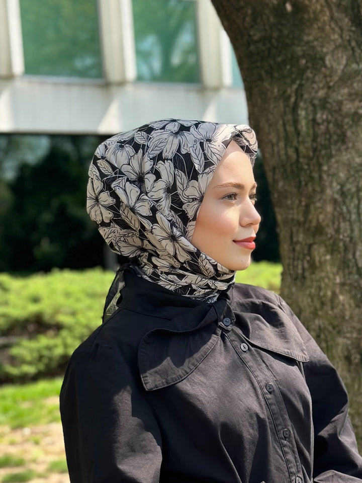 Floria Touch Esarp - Ekru Siyah